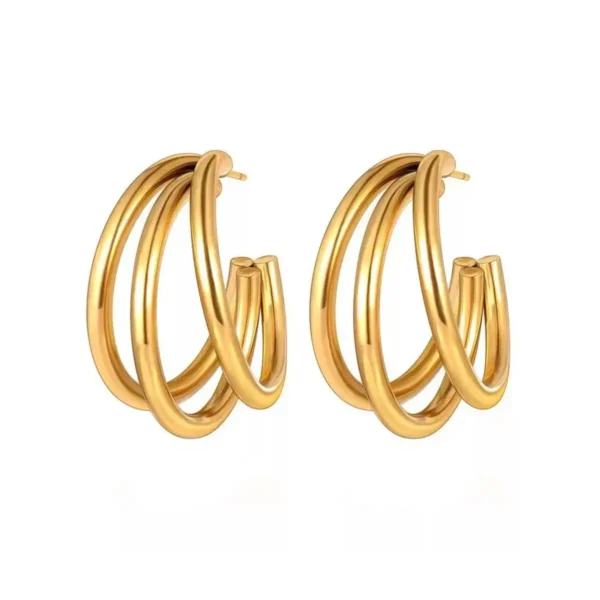 Edelstahl Creolen Ohrringe C-Form