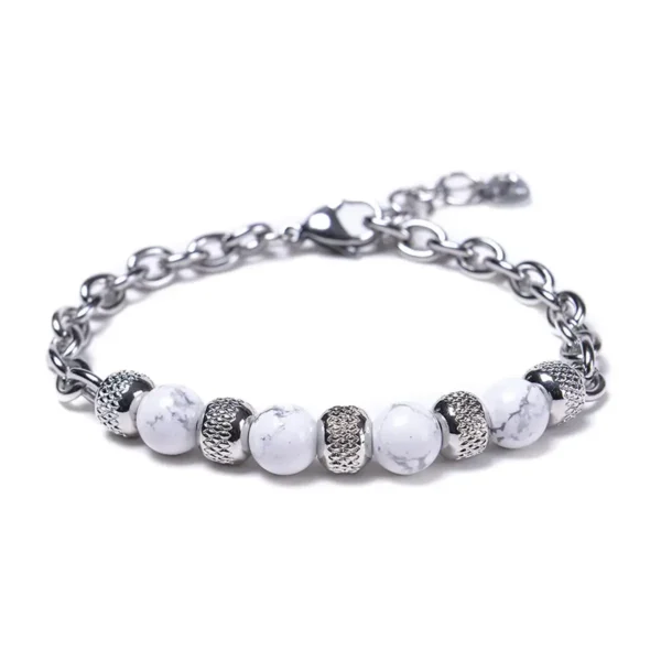 Herren Armband Edelstahl & Naturstein – Geometrisch