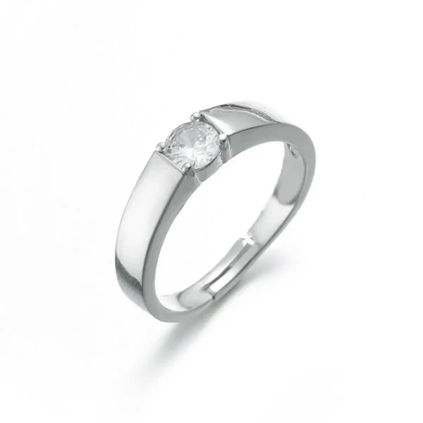 Damenring aus Titanstahl mit Zirkonia