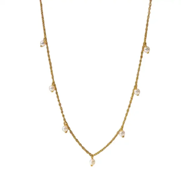 Minimalistische Perlen Halskette Gold