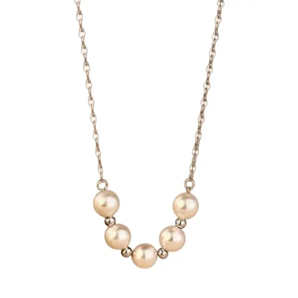 Perlenkette Minimalistisch, Edelstahl Look